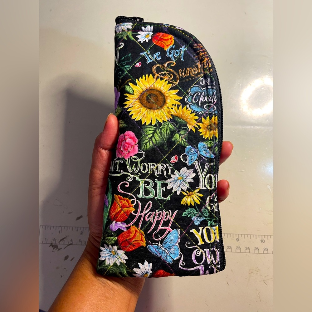 Sunglasses zipper pouch, sunglasses case, handmade